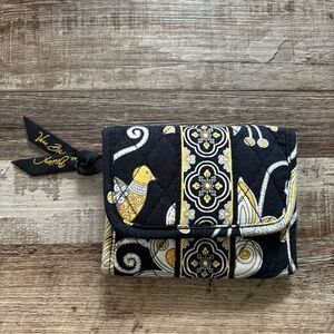Vera Bradley Black and Yellow Trifold Wallet